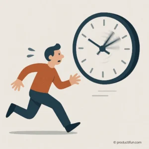 Personne stressée courant après une horloge