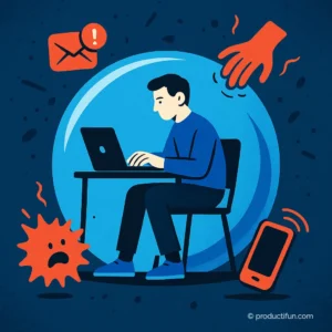 Personne travaillant dans une bulle de protection contre les distractions