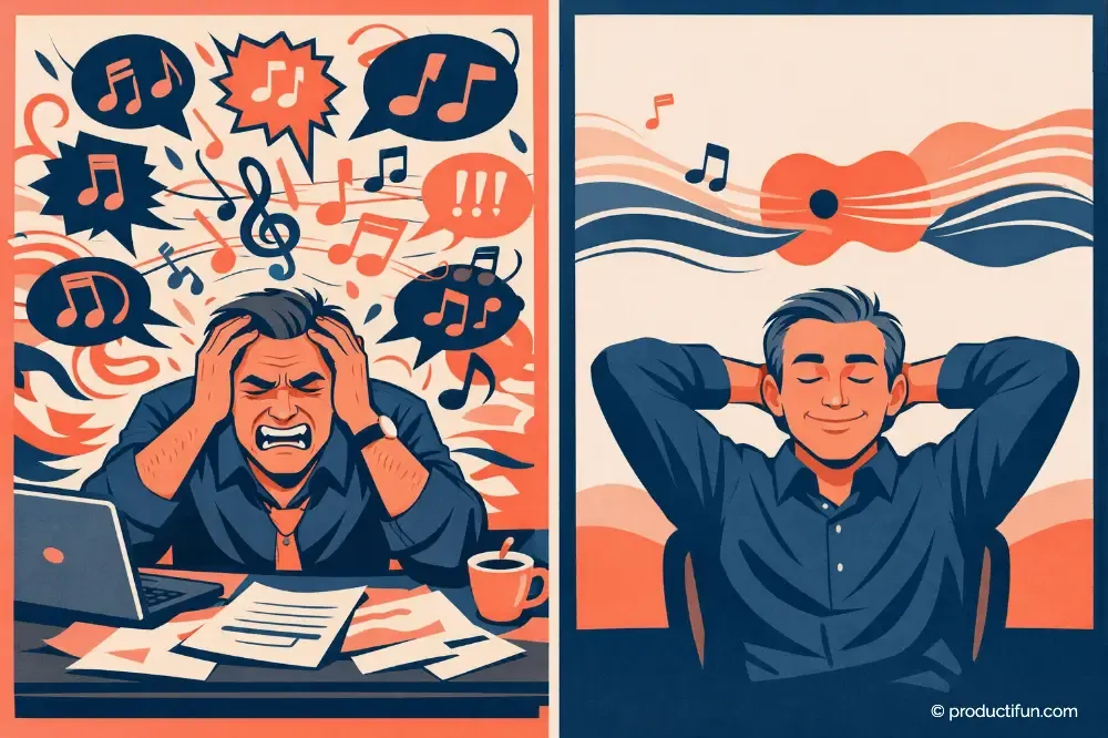 Comparaison musique avec paroles et musique instrumentale pour la concentration au travail
